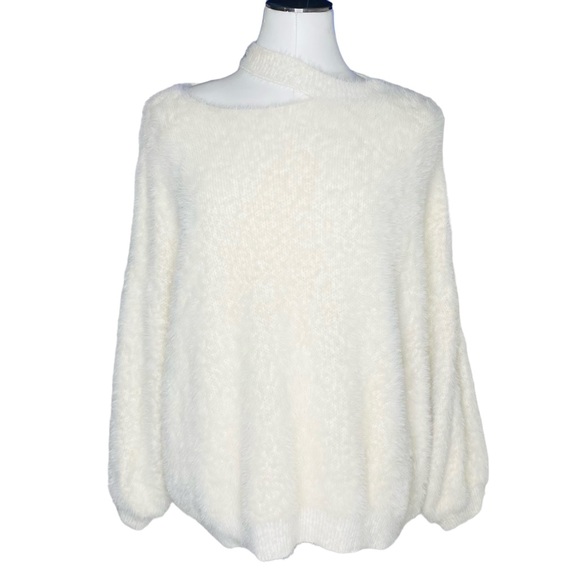Lulus Favorite Forecast Ivory Eyelash Knit Cutout Sweater - Picture 2 of 11